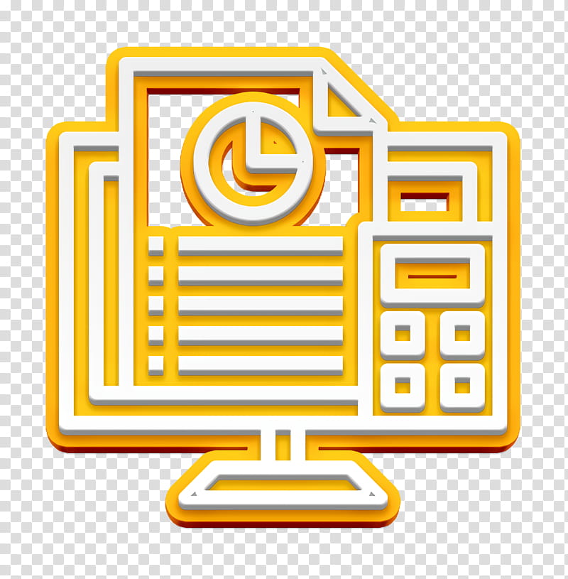 System icon Accounting icon Digital Service icon, Yellow, Line transparent background PNG clipart