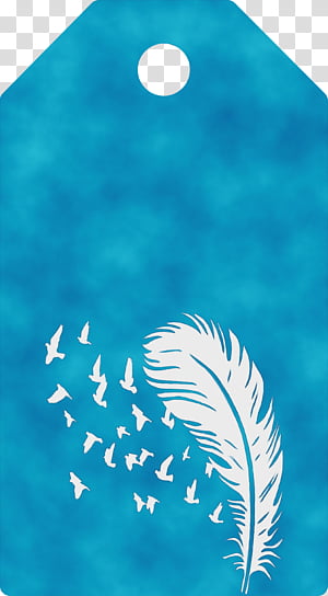 leaf daytime turquoise font computer, Feather Birds Tag, Watercolor, Paint, Wet Ink, Plant Structure, Plants, Biology transparent background PNG clipart thumbnail