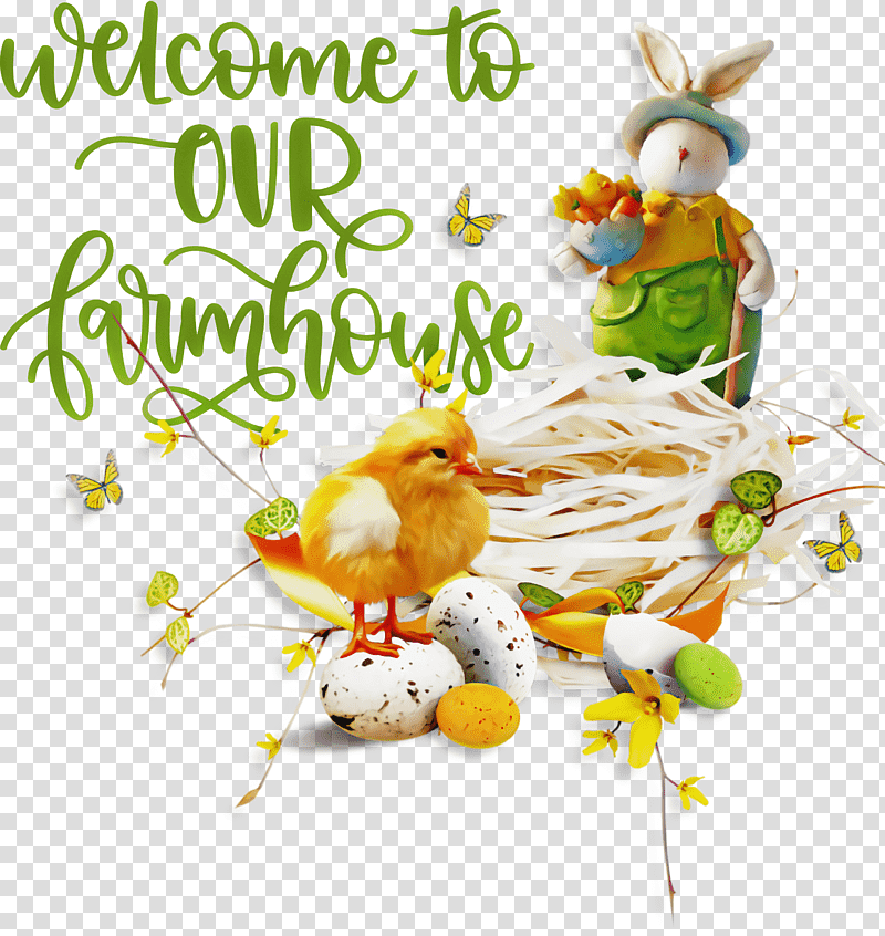 Welcome To Our Farmhouse Farmhouse, Easter Bunny, Red Easter Egg, Chicken, Holy Saturday, Easter Chicks, Holiday transparent background PNG clipart