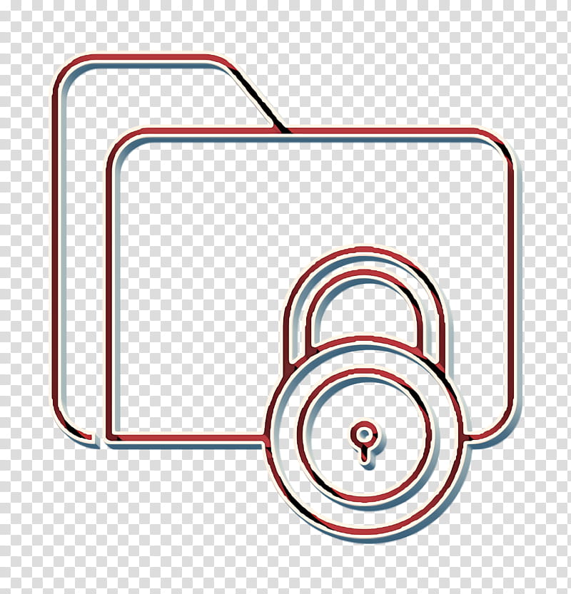 Folder icon Lock icon Cyber icon, Line transparent background PNG clipart