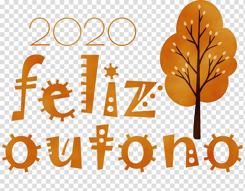 Orange, Feliz Outono, Happy Fall, Happy Autumn, Watercolor, Paint, Wet Ink, Jokerman transparent background PNG clipart