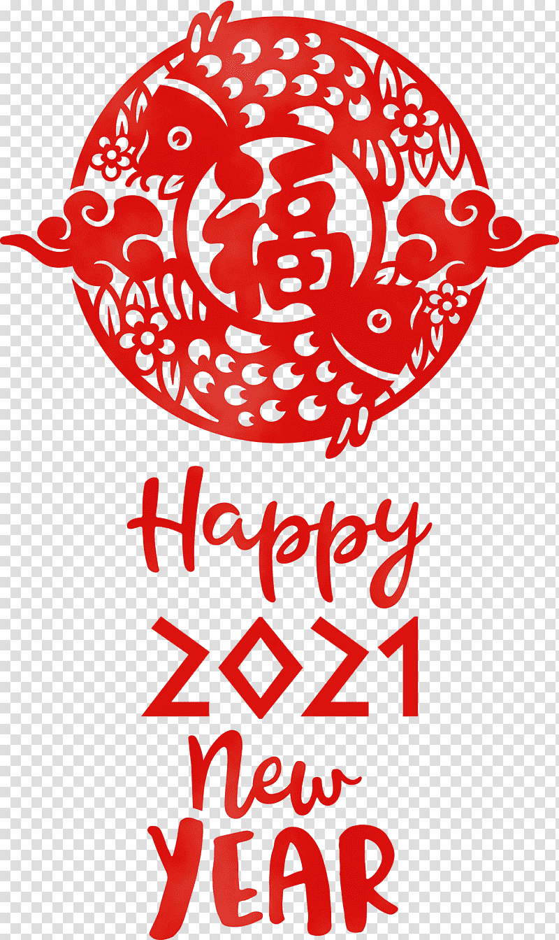xu maoshan visual arts elements of art creative work, Happy Chinese New Year, 2021 Chinese New Year, Happy New Year, Watercolor, Paint, Wet Ink transparent background PNG clipart