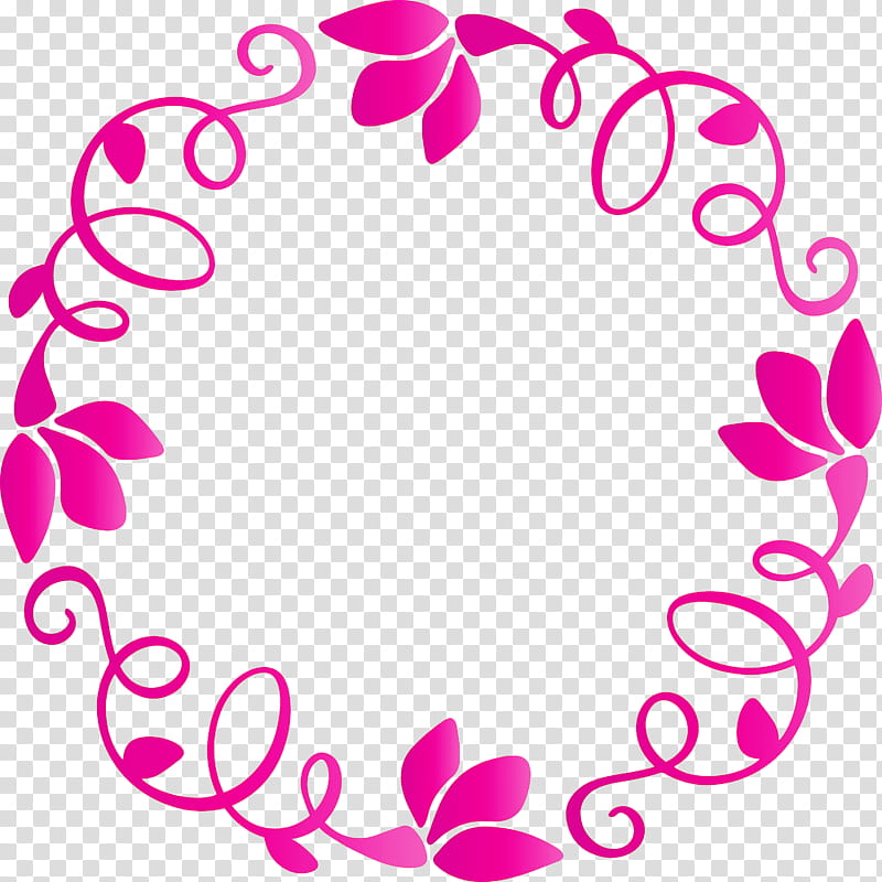 Spring frame flower frame floral frame, Leaf Frame, Pink, Magenta, Circle transparent background PNG clipart