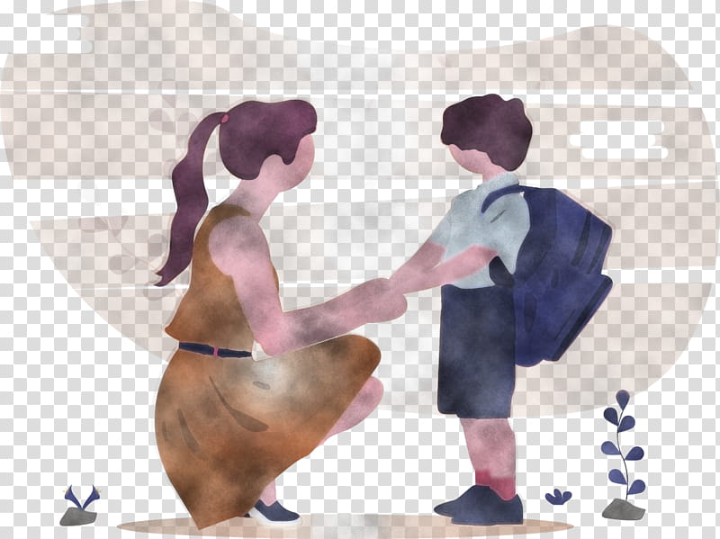 Animated boy and girl illustration, Walking Boy , go to school transparent  background PNG clipart