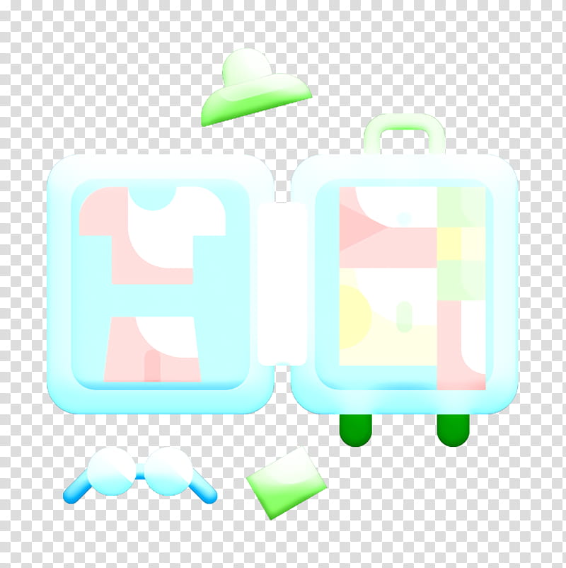 Luggage icon Travel icon, Green, Text, Technology, Logo, Gadget, Plastic, Square transparent background PNG clipart