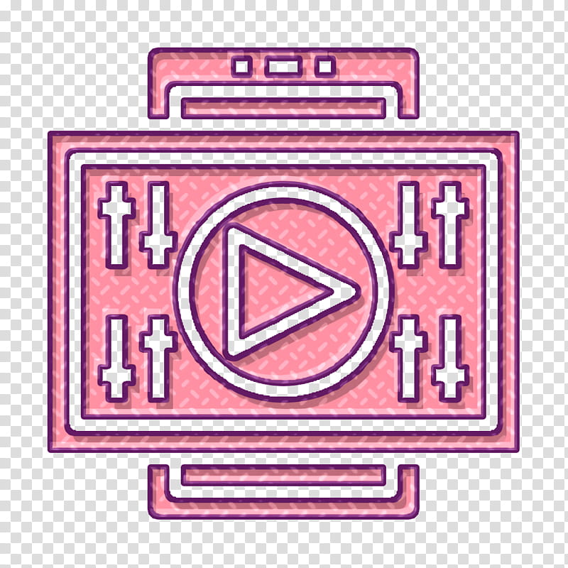 Ui icon Video icon Mobile Interface icon, Text, Pink, Line, Rectangle, Square transparent background PNG clipart