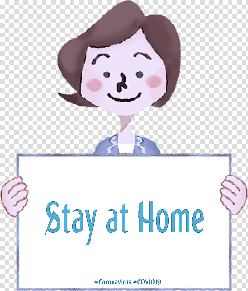 Stay at home Coronavirus COVID19, Cartoon, Text, Smile, Happy transparent background PNG clipart