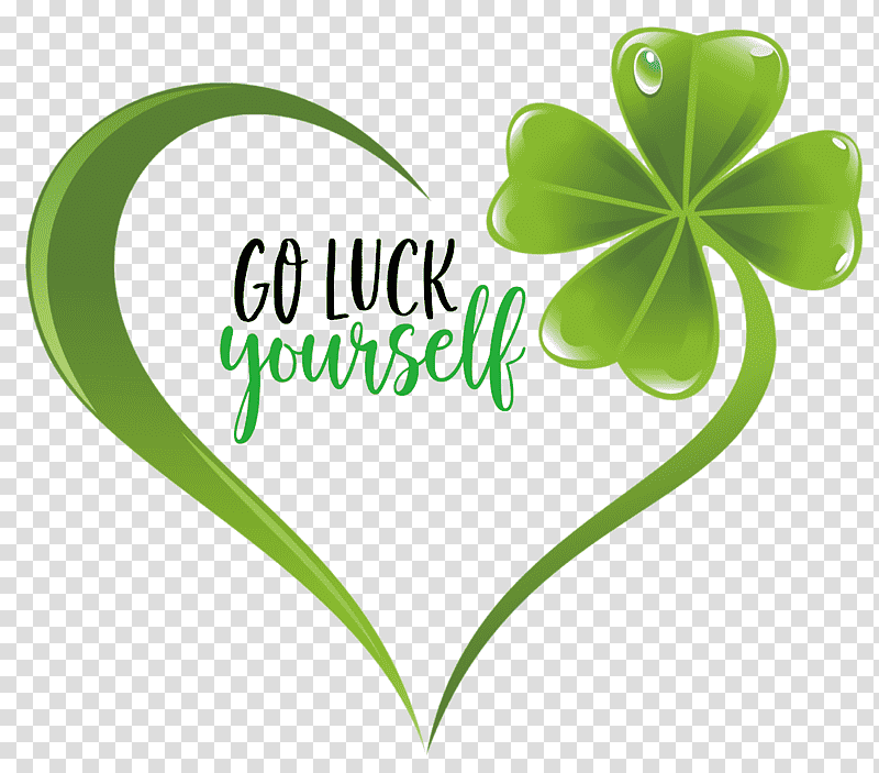 Saint Patrick Patricks Day Go Luck Yourself, Symbol, Logo, Fourleaf Clover, Cuore, Happiness, Buenas Noches transparent background PNG clipart