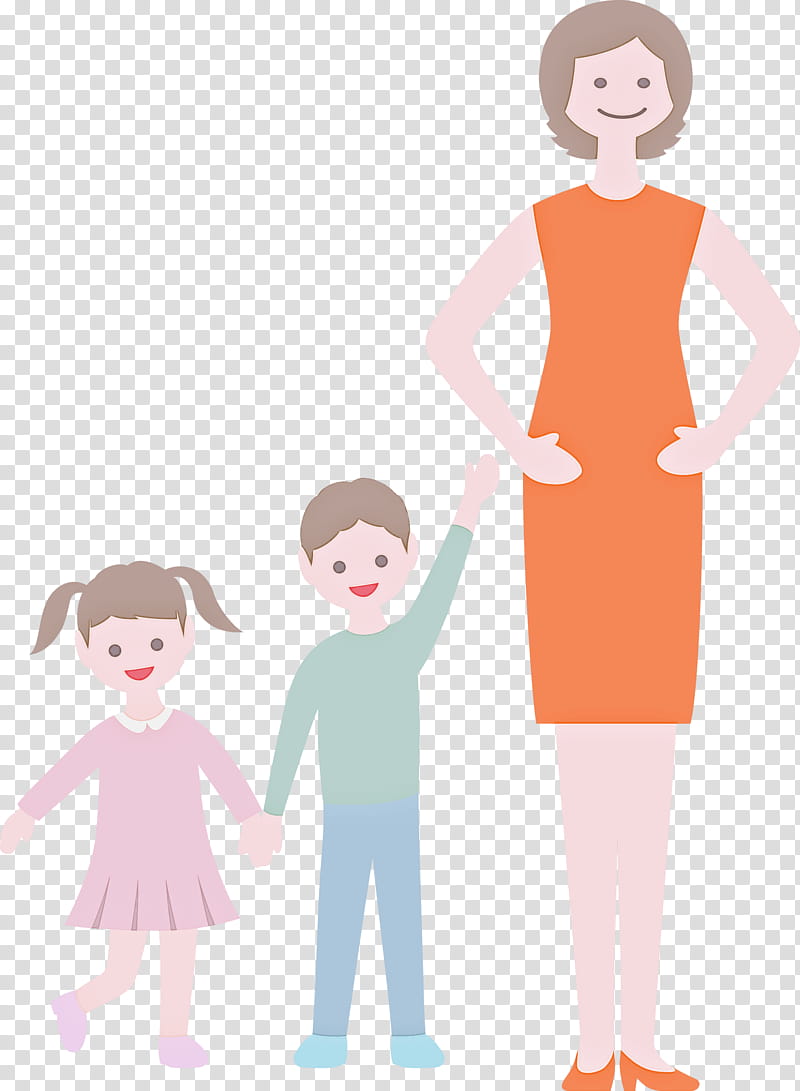 mom daughter son, Family, Dress, Holding Hands, Human Body, Cartoon transparent background PNG clipart