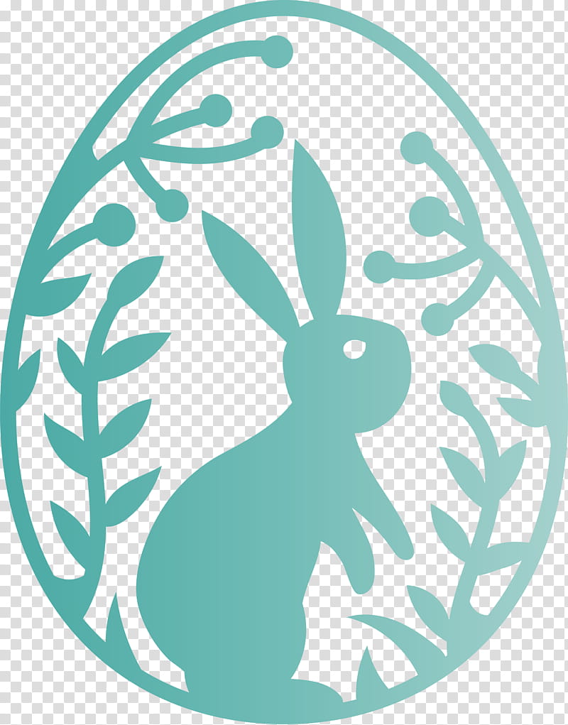 Happy Easter, Turquoise, Hare, Easter Egg, Rabbit, Rabbits And Hares, Aqua, Holiday Ornament transparent background PNG clipart