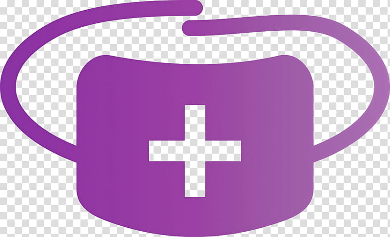 medical mask, Purple, Violet, Cross, Lavender, Symbol, Material Property, Mug transparent background PNG clipart