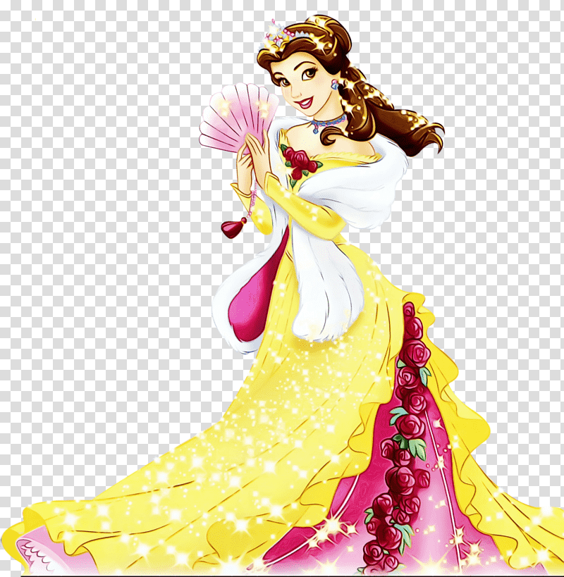 Disney Princess, Watercolor, Paint, Wet Ink, Costume Design, Barbie, Walt Disney Company transparent background PNG clipart