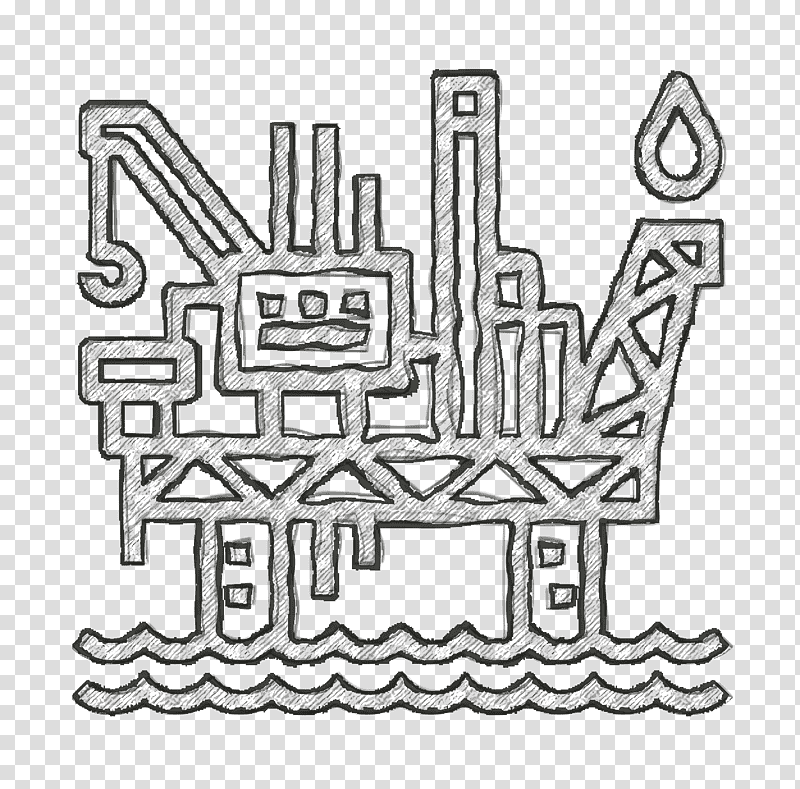 Industry icon Oil platform icon Oil icon, Line Art, Black And White
, Meter, Geometry, Mathematics transparent background PNG clipart