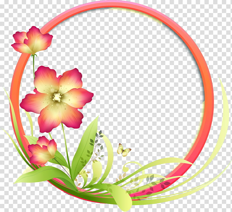 flower circle frame floral circle frame, Pink, Plant, Petal transparent background PNG clipart