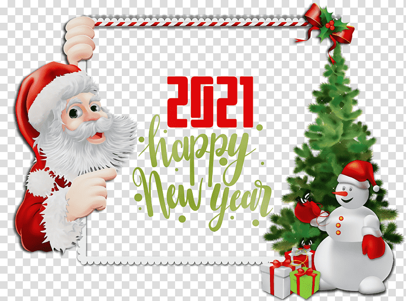 Christmas Day, 2021 Happy New Year, 2021 New Year, Watercolor, Paint, Wet Ink, Christmas Frames transparent background PNG clipart