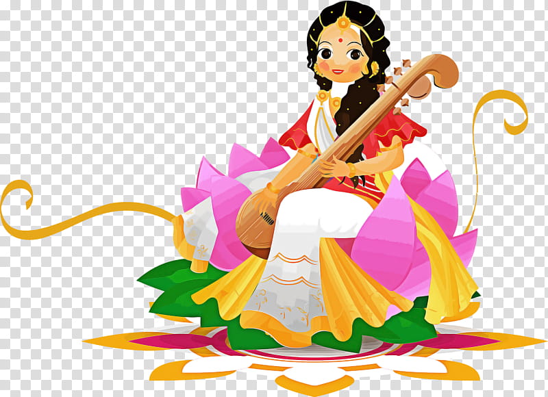 Vasant Panchami Basant Panchami Saraswati Puja, Cartoon, Indian Musical Instruments, Bansuri transparent background PNG clipart