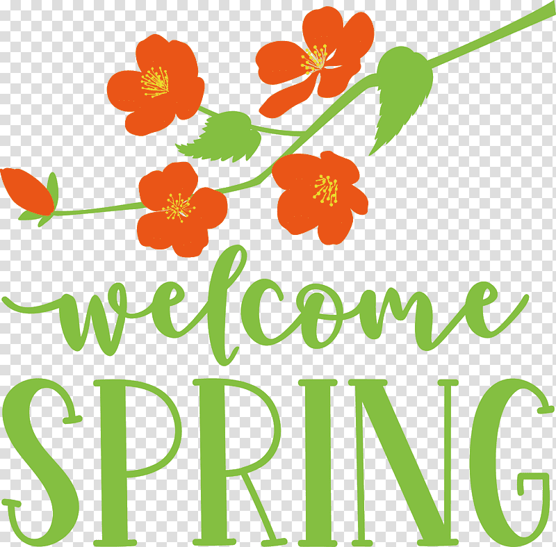 Welcome Spring Spring, Spring
, Floral Design, Leaf, Plant Stem, Logo, Meter transparent background PNG clipart