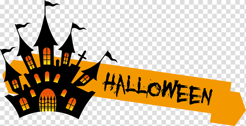 Happy Halloween Banner, Text, Drawing, Festival, Space, Witch transparent background PNG clipart