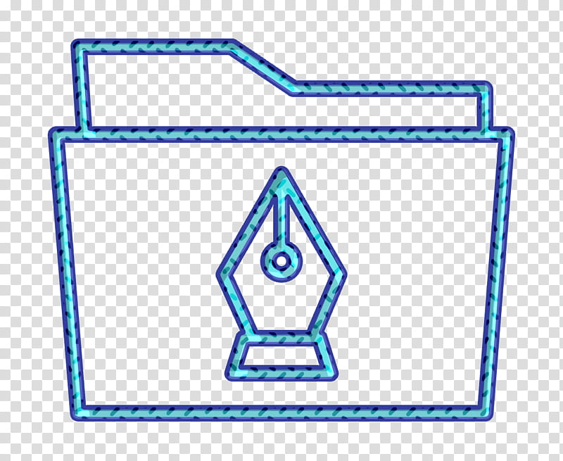 Folder icon Creative icon Files and folders icon, Blue, Line, Triangle, Electric Blue, Rectangle, Symbol transparent background PNG clipart