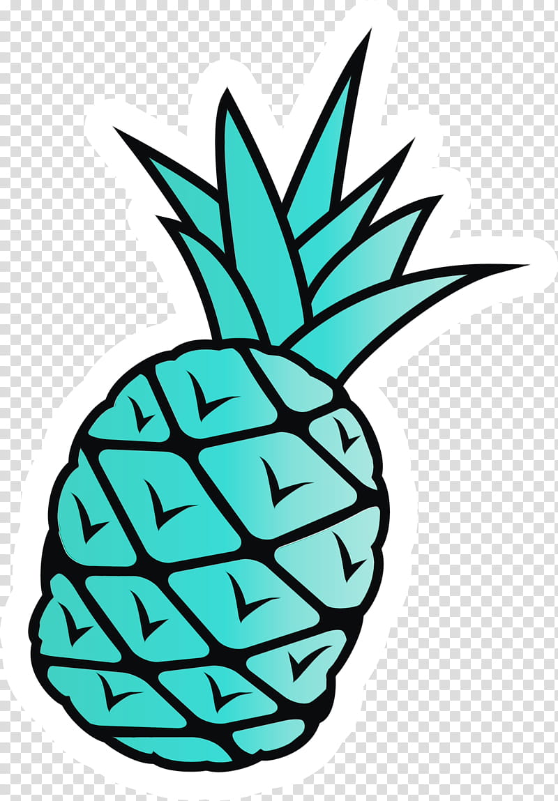 Pineapple, Summer Pop Sticker, Watercolor, Paint, Wet Ink, Line Art, Leaf, Mtree transparent background PNG clipart