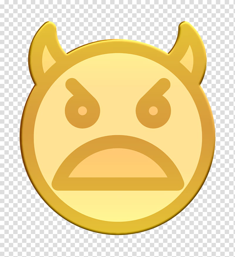 Angry icon Smiley and people icon Devil icon, Yellow, Snout, Dog, Cartoon, Face, Biology, Science transparent background PNG clipart