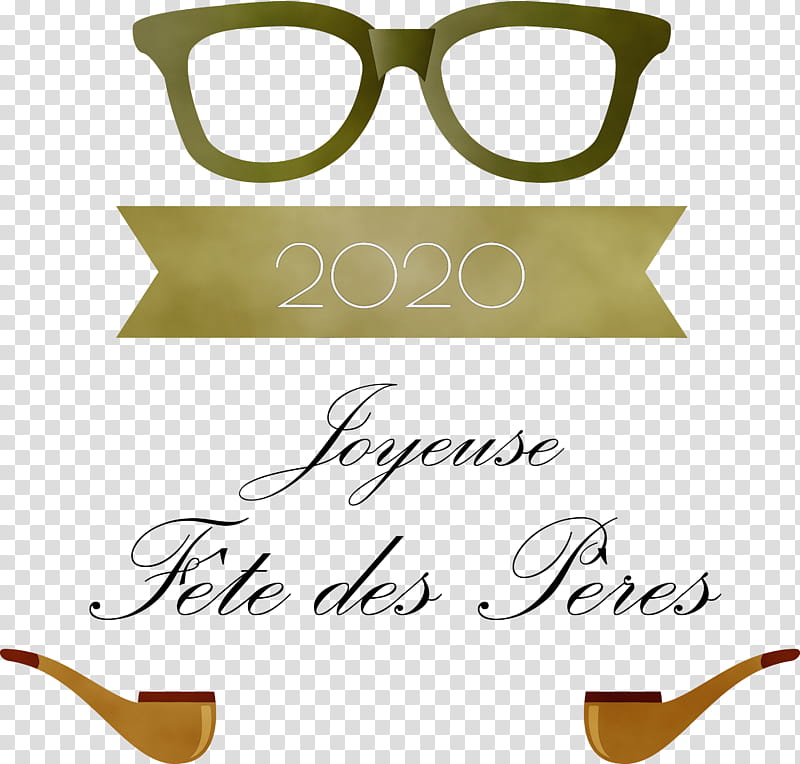 Glasses, Joyeuse Fete Des Peres, Watercolor, Paint, Wet Ink, Logo, Yellow, Line transparent background PNG clipart