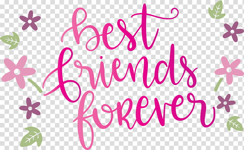 Best Friends Forever Friendship Day, Floral Design, Pink M, Line, Meter transparent background PNG clipart
