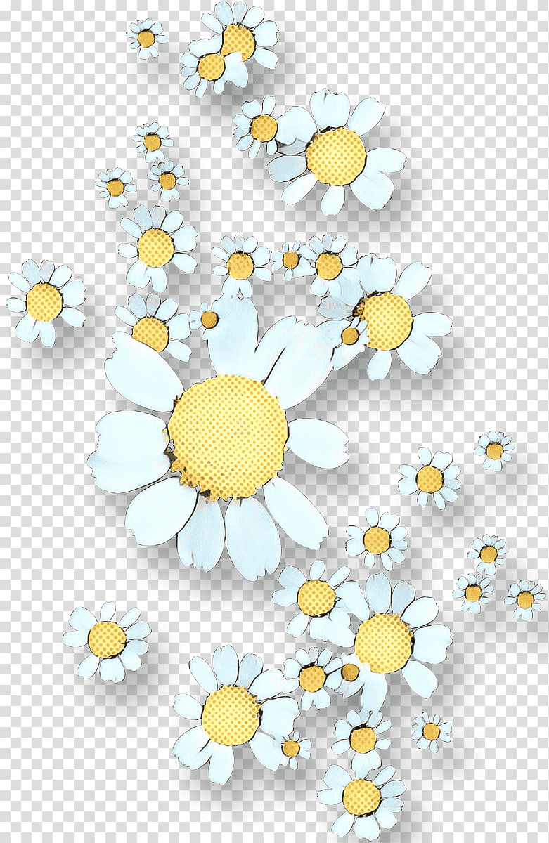 Daisy, Pop Art, Retro, Vintage, Chamomile, Camomile, Yellow transparent background PNG clipart