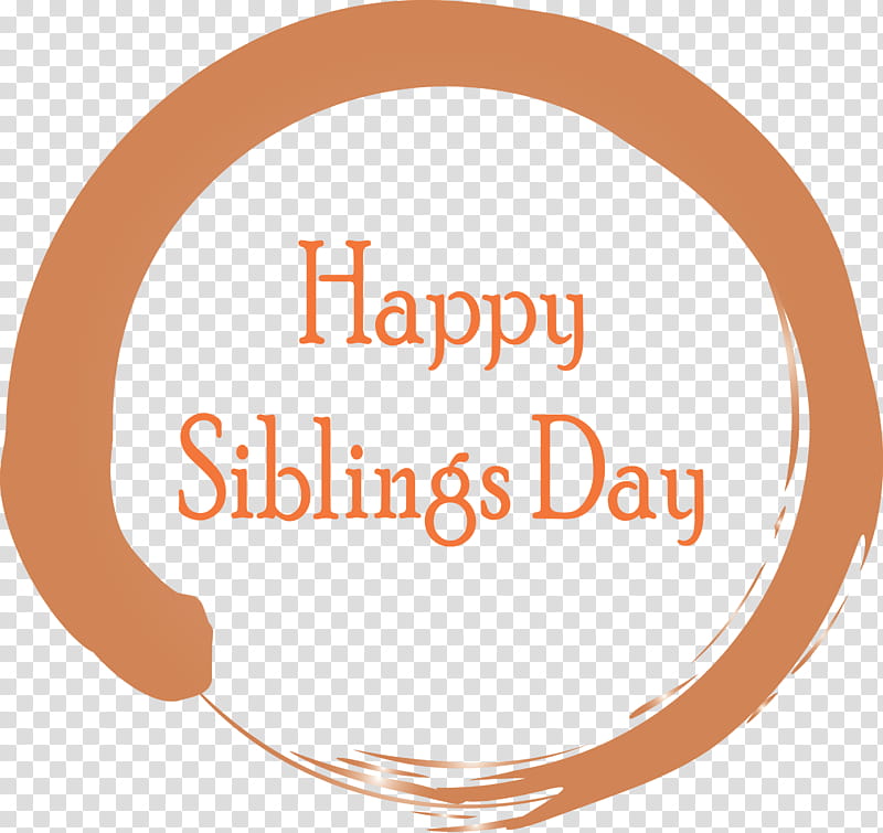 Happy Siblings Day, Text, Orange, Line, Circle, Logo, Peach transparent background PNG clipart