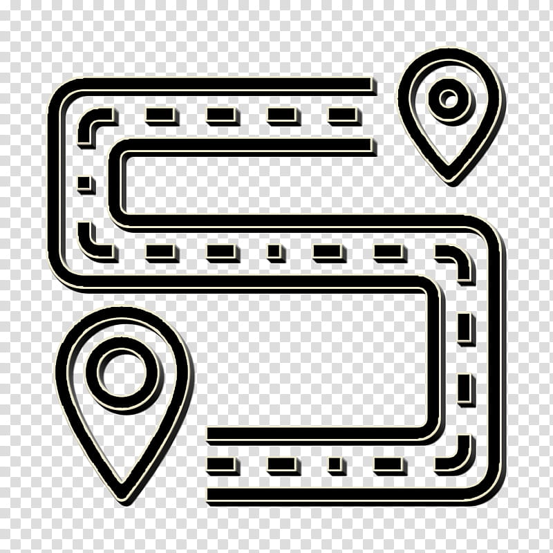 Journey icon Navigation and Maps icon Itinerary icon, Line, Line Art transparent background PNG clipart