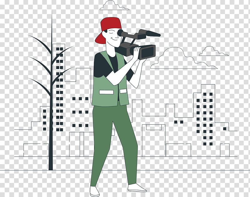 Videographer, Headgear, Character, Uniform, Joint, Line, Meter, Behavior transparent background PNG clipart