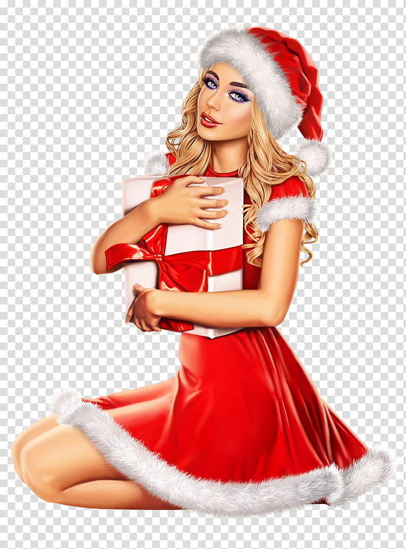 Santa Claus Drawing, Painting, Watercolor Painting, Model, Shoot, Blond, Costume, Christmas transparent background PNG clipart