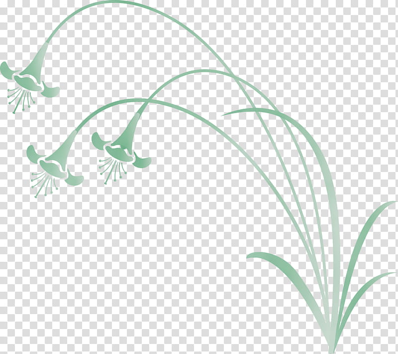 leaf plant lily of the valley grass flower, Flower Frame, Decoration Frame, Watercolor, Paint, Wet Ink transparent background PNG clipart