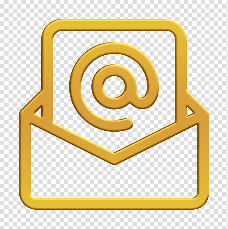Email icon Digital Marketing icon Mail icon, Yellow, Manufacturing Process Management, Order, Number, Text transparent background PNG clipart