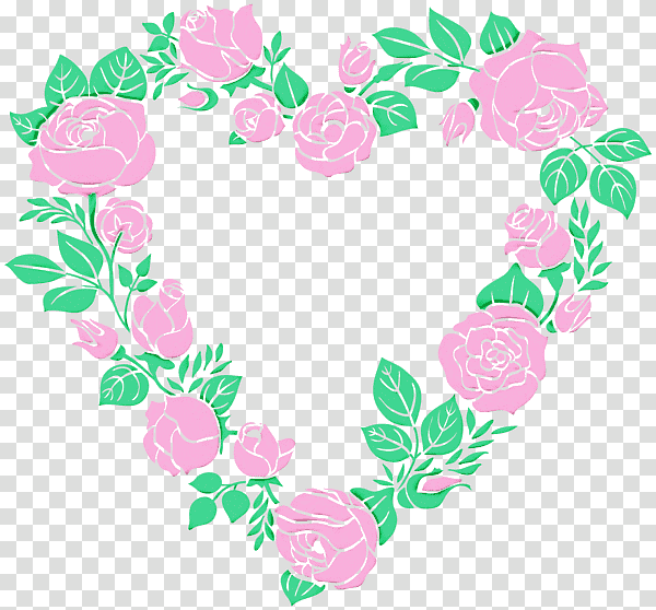 Floral design, Watercolor, Paint, Wet Ink, Heart, Sharing, Pink transparent background PNG clipart