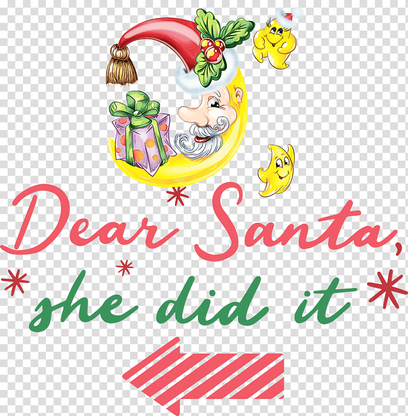 Christmas Day, Dear Santa, Santa Claus, Christmas , Watercolor, Paint, Wet Ink transparent background PNG clipart