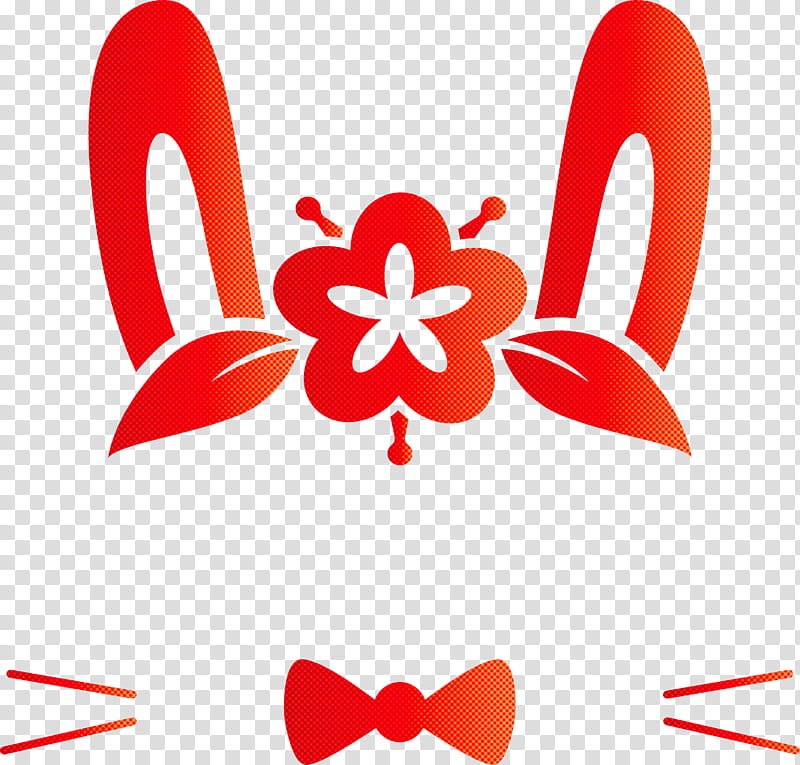 easter bunny easter day cute rabbit, Red, Ribbon, Love, Logo transparent background PNG clipart