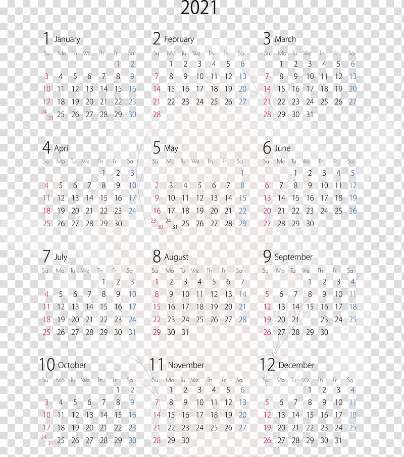 2021 yearly calendar Printable 2021 Yearly Calendar Template 2021 Calendar, Year 2021 Calendar, Calendar System, Calendar Date, Month, Maya Calendar, Gregorian Calendar, Calendar Year transparent background PNG clipart