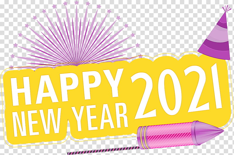 logo font yellow meter line, 2021 Happy New Year, Watercolor, Paint, Wet Ink transparent background PNG clipart