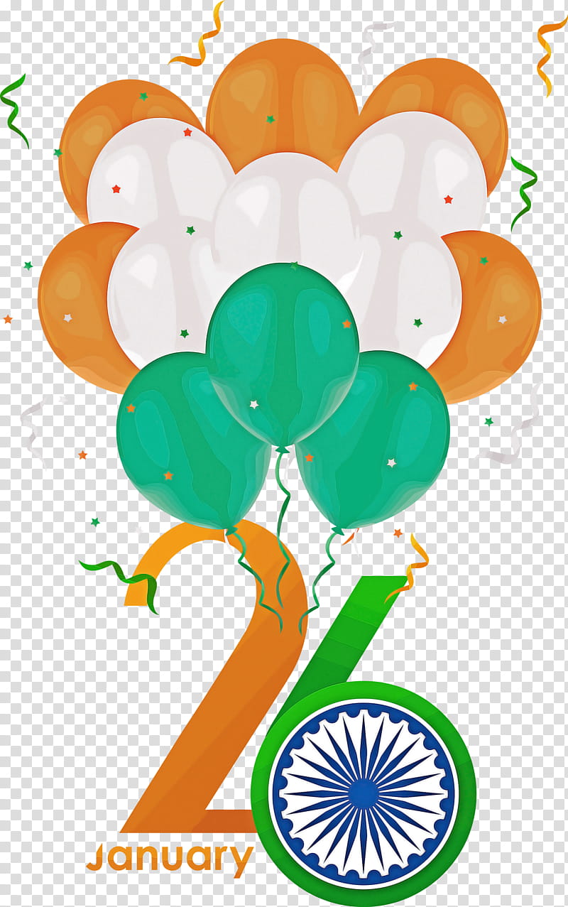 Happy India Republic Day, Balloon, Party Supply transparent background PNG clipart