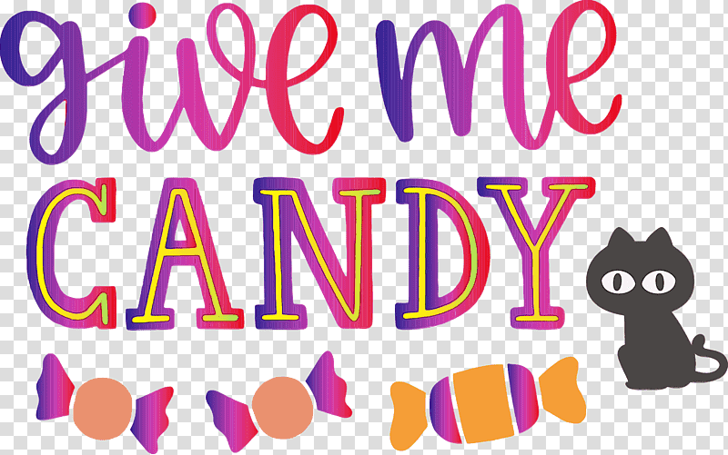 logo cartoon line meter behavior, Give Me Candy, Trick Or Treat, Halloween , Watercolor, Paint, Wet Ink transparent background PNG clipart