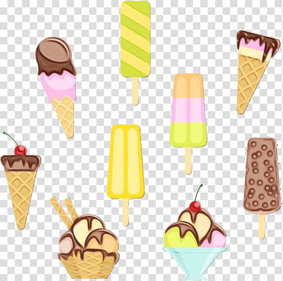 Ice cream, Watercolor, Paint, Wet Ink, Neapolitan Ice Cream, Ice Cream Cone, Flavor transparent background PNG clipart