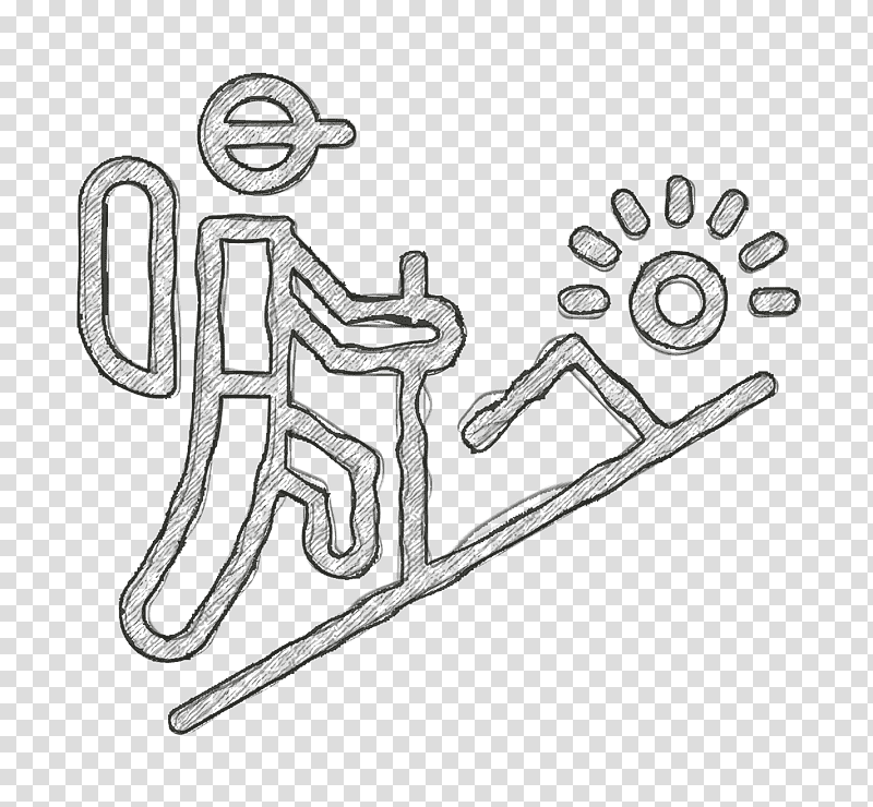 Mountain icon Hiker icon Travel icon, Line Art, Black And White
, Shoe, Car, Meter, Symbol transparent background PNG clipart