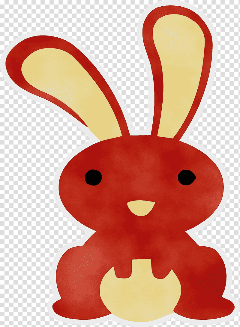 Easter Bunny, orange and yellow rabbit illustration, Watercolor, Paint, Wet Ink, Cartoon, Red, Science transparent background PNG clipart