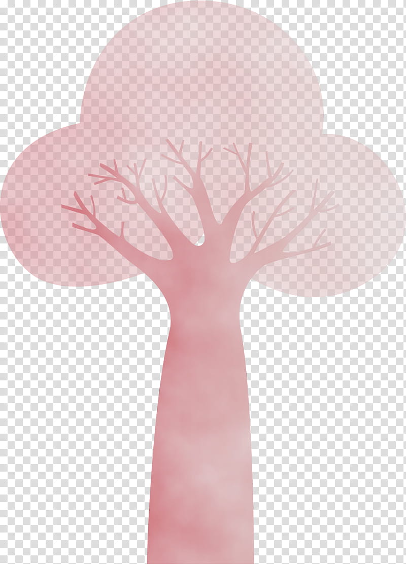 pink m, Cartoon Tree, Abstract Tree, Watercolor, Paint, Wet Ink transparent background PNG clipart