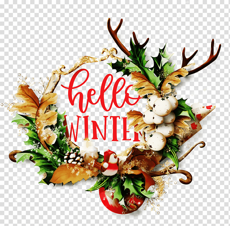Hello Winter Winter, Winter
, Christmas Ornament, Christmas Day, Christmas Tree, Christmas Decoration, Santa Claus transparent background PNG clipart
