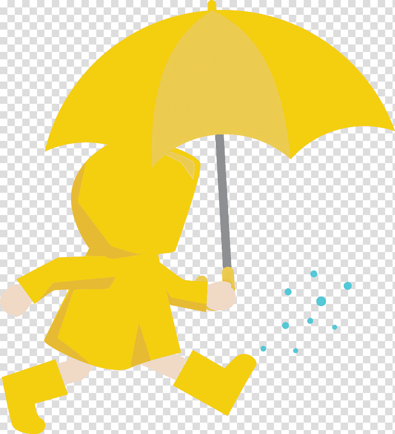 raining day raining umbrella, Girl, Cartoon, Symbol, Yellow, Leaf, Meter transparent background PNG clipart