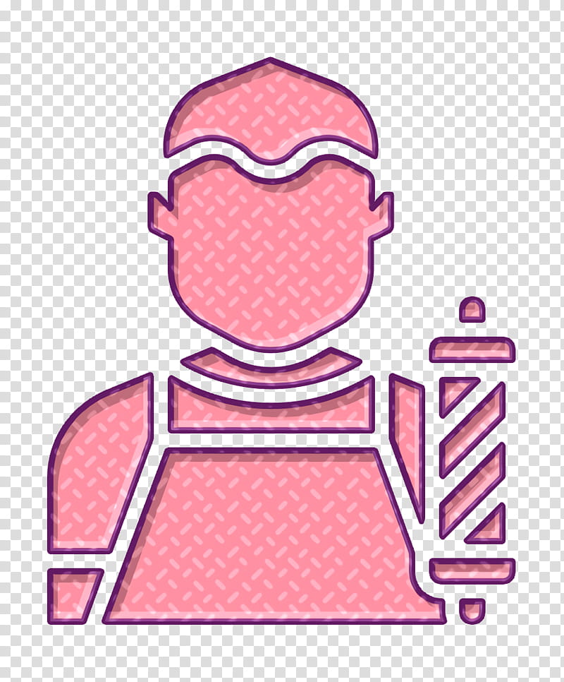 Jobs and Occupations icon Barber icon, Pink, Line transparent background PNG clipart