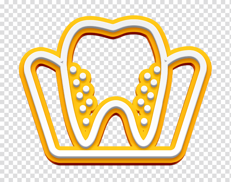 Molar icon Teeth icon Medical Set icon, Yellow, Line, Meter, Jewellery, Human Body, Mathematics transparent background PNG clipart