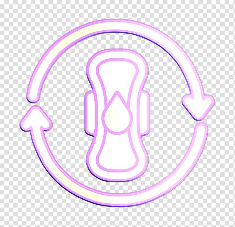 Health icon Pad icon Menstrual cycle icon, Symbol, Circle, Chemical Symbol, Meter, Neon, Computer Hardware transparent background PNG clipart